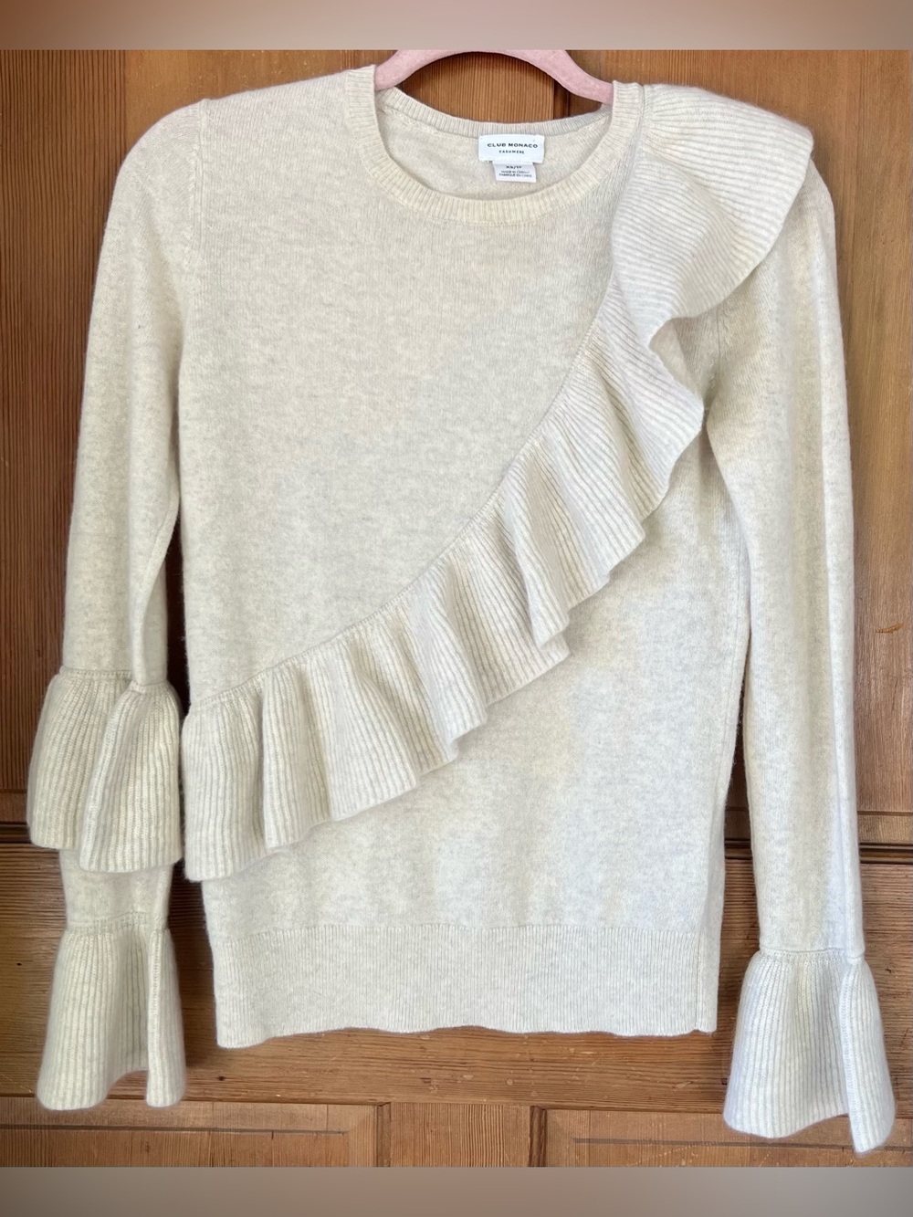 Club Monaco Cashmere Ruffled Sweater XS